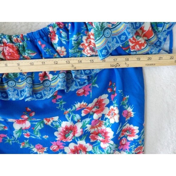 Jealous Tomato Ruffle Off‎ Shoulder Lined Floral Above the Knee Dress - Picture 10 of 11